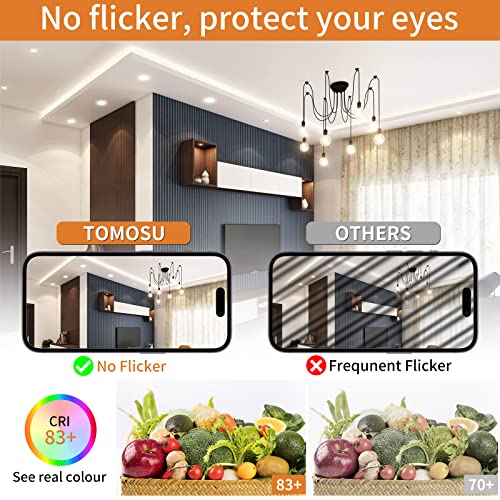 Tomosu LED Einbaustrahler 230V Flach, LED Spots 5W 450LM Neutralweiß 4000K, IP44 Einbauleuchten für das Bad, Ø75-90mm Lochdurchmesser, Deckenspots für Wohnzimmer Küche Schlafzimmer, 10er Set