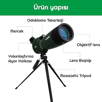 TriLine SVBONY SV28 75X Zoom Teleskop Monoküler Su Geçirmez Dürbün Çanta + Tripod ve Telefon Tutucu Hediyeli