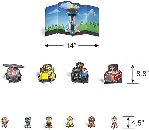 Miniatura 2 de Paw Patrol Adventures - Decoración de mesa multicolor (14 a 8.8 pulgadas), paquete de 1 pieza central de fiesta única, diseño llamativo y divertido,