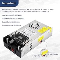 BOSYTRO Regelbares Netzteil 0-24V 25A 600W Schaltnetzteil Transformator Power Supply Trafo 230v auf 12v Netzteil SMPS für LED Streifen, CCTV, Radio, Kamera, Labornetzteil – Ansicht 6