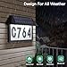 ASOMST Solar Address Sign, Lighted House Numbers Waterproof, 3-Color Lighting Modes LED Illuminated Address Plaque, Wall Mount Address Number for Home