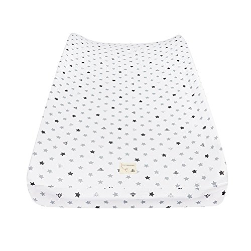 Burt's Bees Baby Print Jersey Changing Pad Cover, Star, 16