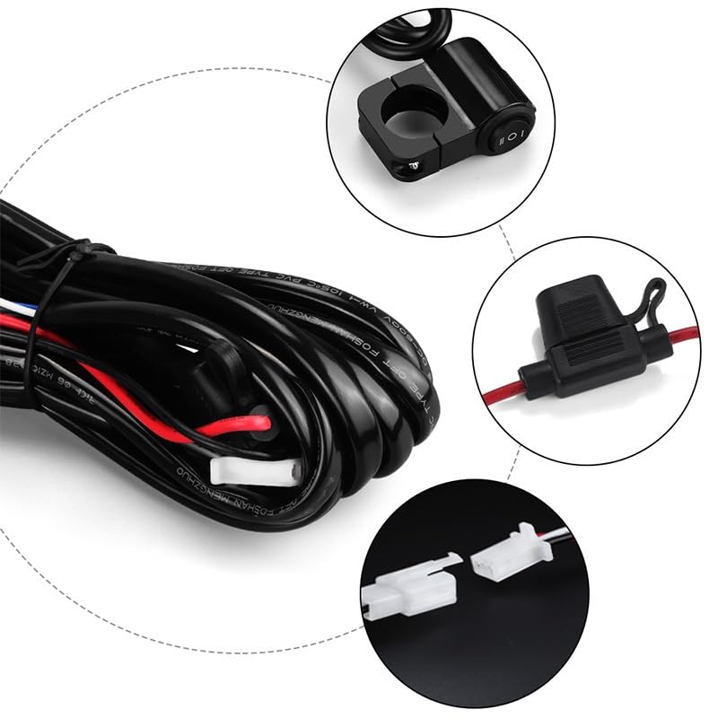 Interruptor para luces antiniebla de motocicleta con cable de 3 vías y selector encendido apagado 3