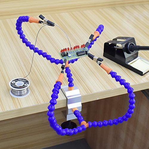 Soldering Helping Hand Third Hand Tool 4 Flexible Arms Table Clamp PCB Holder Tool Electronics Repair Assembly Painting Jewelry DIY Arts Craft Hobby - Thumbnail 3