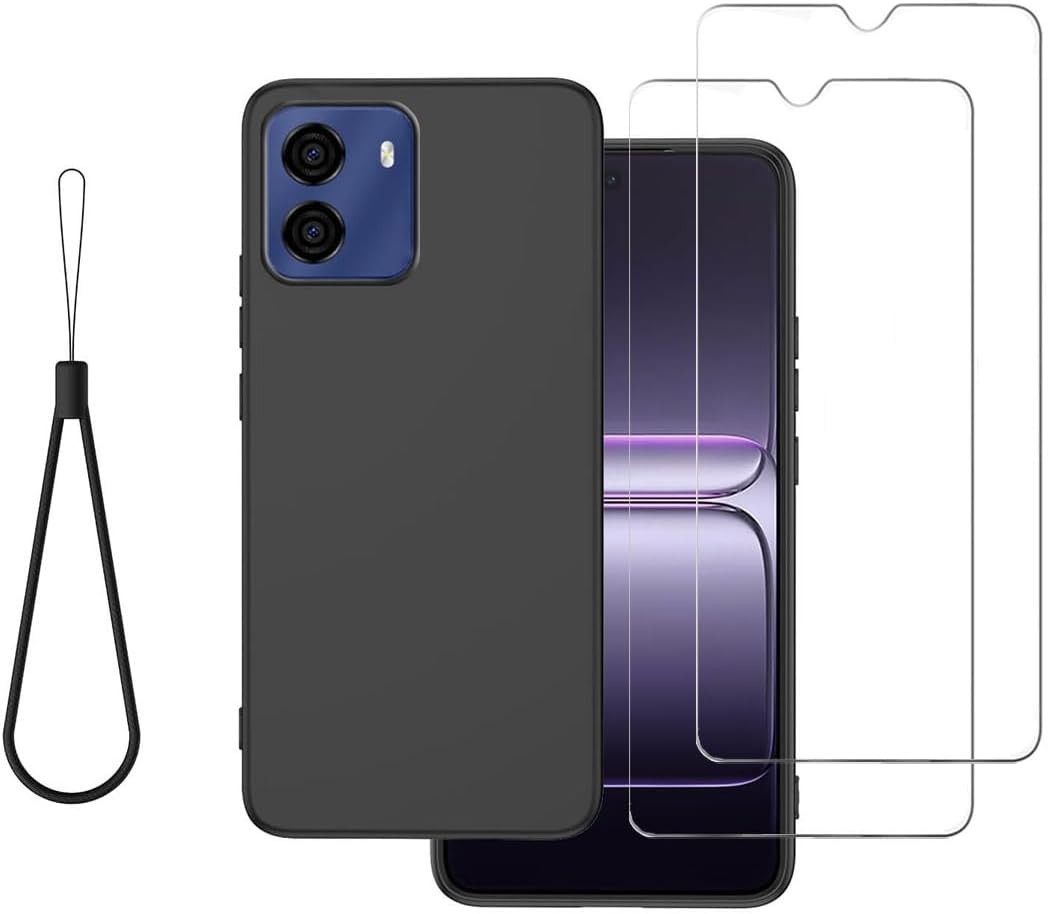 for BLU G35 Phone Case Cover with 2 Pack Screen Protector -Black
