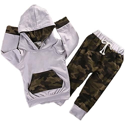 Toddler Infant Baby Boy Clothes Hoodie Fall Winter Sweatsuit Pants Gender Neutral Long Sleeve Outfit Set