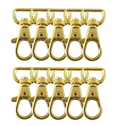 Gold Plated Swivel Clasps Lanyard Snap Hook Lobster Claw Clasp 1 3/4 x 1/2 inch Pack of 50