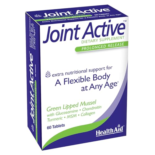 Healthaid Jointactive, 60 Ct, Prolongued Release, A Flexible Body at Any Age, Green Lipped Mussel, with Glucosamine, Chondroitin Tumeric, MSM, Collagen.