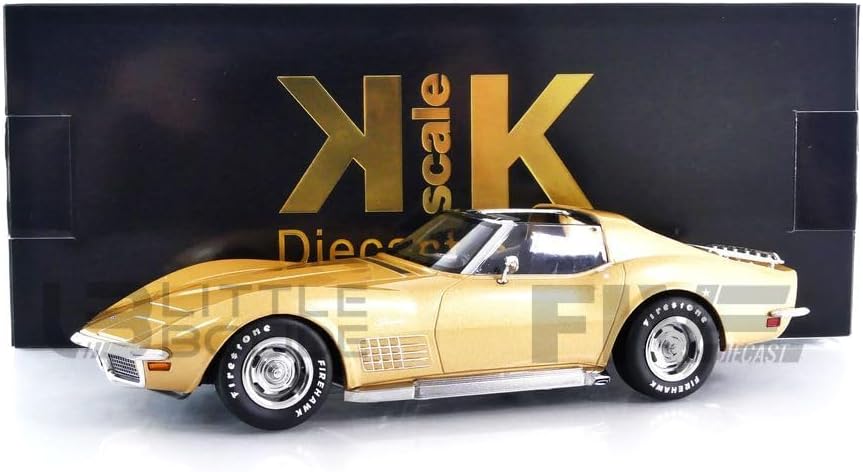 KK Scale KKDC181225 - Chevrol. Corvett. C3 Gold Metallic 1972 with Removable Roof Sections - 1/18 Scale - Collectible Model