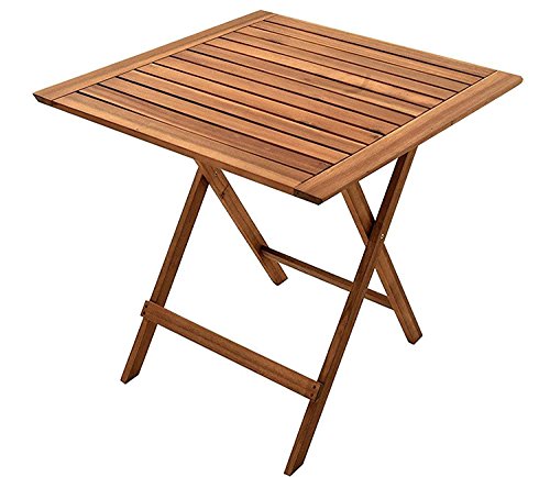 SAM Gartentisch Blossom, Balkontisch klappbar, Akazienholz massiv, Holztisch 60x60 cm, Klapptisch für Balkon, Terrasse, Wintergarten und Garten, Gartenmöbel, Pflegeleichte & wetterfeste Unikate