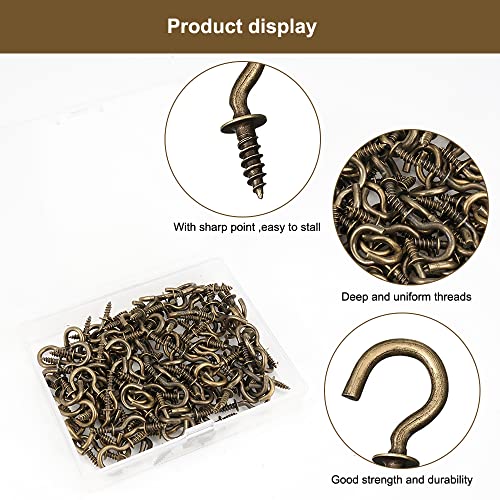 120 Stücke Schraubhaken Klein,Hakenschrauben 1/2 Zoll ,Kleine Haken zum Schrauben, Schraubenhaken,Haken zum Schrauben Klein,Einschraubhaken für Holz, zum Aufhängen von Pflanzen,Kunstdekorationen