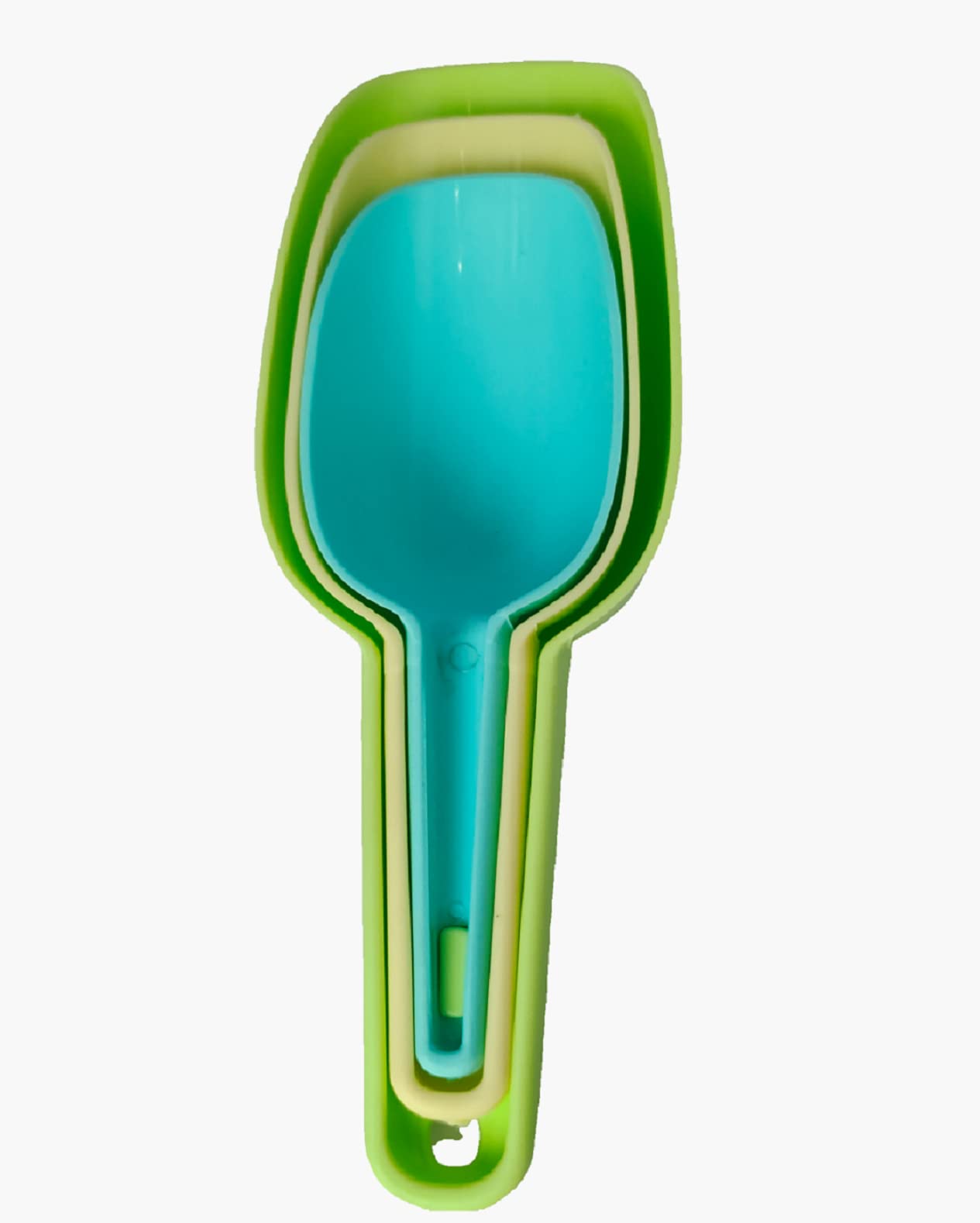 Set of 3 Multi Purpose Plastic Kitchen Scoops, Nesting Scoop Spoons for Canisters, Ice Scooper for Freezer, Rice, Flour, Dry Foods, Candy, Popcorn, Coffee Bean and Pet Food (Multi Color)(W-866)