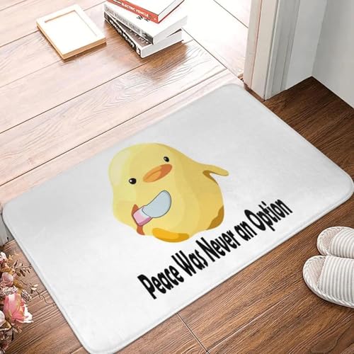 CWCMZDH Anatra Coltello Pace non è Mai Stata Un'Opzione antiscivolo Zerbino Tappetino Tappeto per la Cucina Ingresso di Casa Balcone Zampa Stuoie