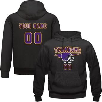 FEIFEI Custom Football Hoodies Customize Football Sweatshirt for Men Women | Personalized Name & Number, Customized Front & Back Team uniforms
