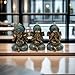 GPT RACK See No Evil Hear No Evil Speak No Evil Elephants Statue Hear No Evil Speak No Evil Statues Ganesha Statues Set of 3 Decorative Hindu God Figurines for Indoor Display Home Decor, Blue