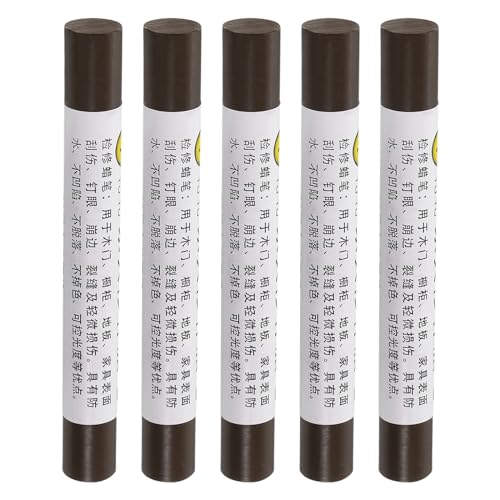 uxcell Furniture Repair Crayons, 5Pcs - Wood Wax Filler Stick, Furniture Markers Touch Up - for Scratches Holes Tables Desks Wooden Floors Cover Ups, Dark Cloth Black