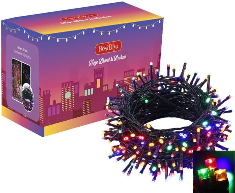 Desidiya® 12 Mtr Multi LED Rice Lights – Delicate and Flexible Lighting (Pack of 1)