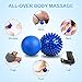 URAQT Massagebälle Faszienball, 2 Stück Faszien Kugel Fitness Massageball Hart, Igelball mit Noppen, für Füße Hände Rücken Beine (Blau)