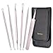 Produktbild 6 Stücke Mitesserentferner Komedonenquetscher Set, Terresa Blackhead Remover Tools Pickel ausdrücken Werkzeug Pinzette Zupfen Akne Mitesser Entferner Extraktor Pimple Popper Kit mit Lederhülle