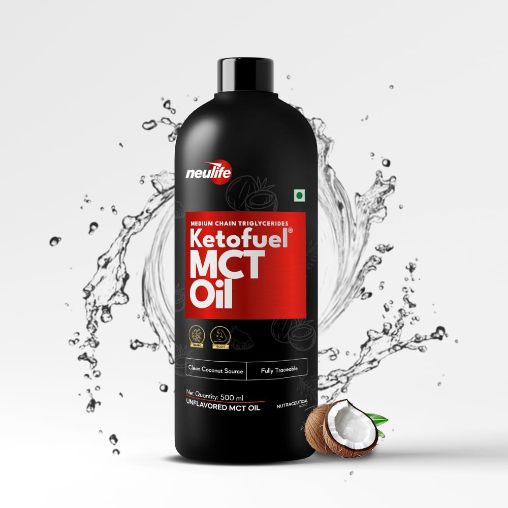 Neulife Ketofuel Pure MCT Oil – 500ml | Natural Source of Energy and Focus | Traceable Coconut Source for a Balanced Lifestyle, Ideal for Daily Wellness, Keto, and Low-Carb Routines – Unflavored