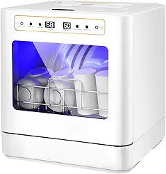 Lava Louças, Lava Louças Portatil 110V, 8 Serviços, Maquina de Lavar Louça, Máquina Portátil Com 5 Programas De Lavagem, Consumo de Água de 5 Litros, Dois Tipos de Abastecimento de Água