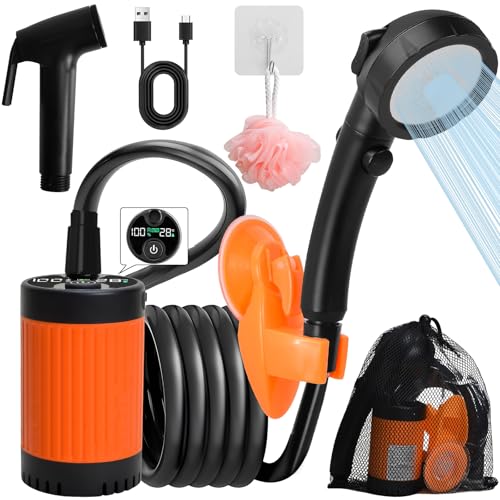 Luxsego Portable Camping Shower, 7800mAh Rechargeable Outdoor Shower with Digital Display,...