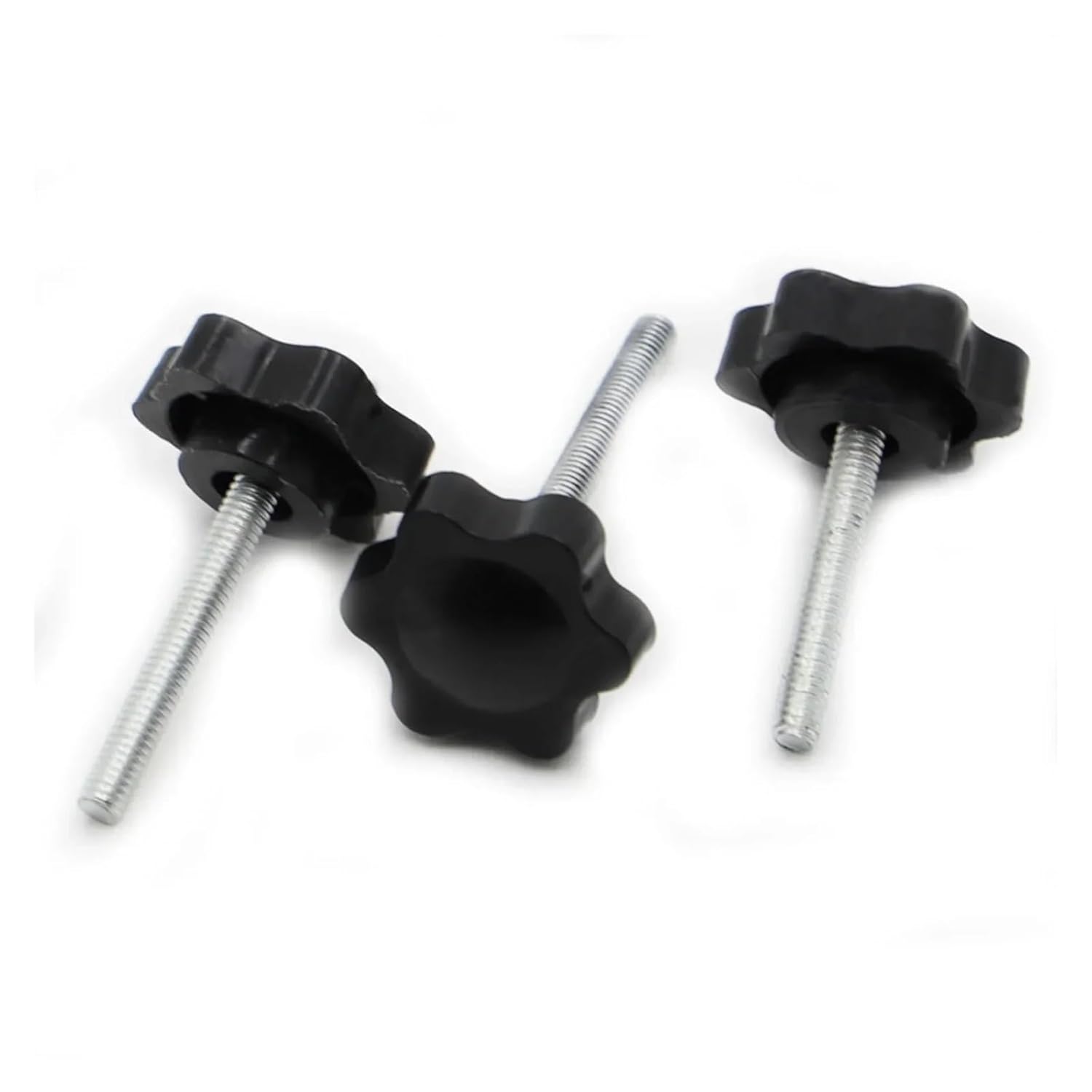 M4-5 M6 M8 M10 M12 Plum Bakelite Hand Tighten Screw Handle Bolt Thread Star Shaped Clamping Nuts Knob Carbon Steel Head(25,M8 2pcs)