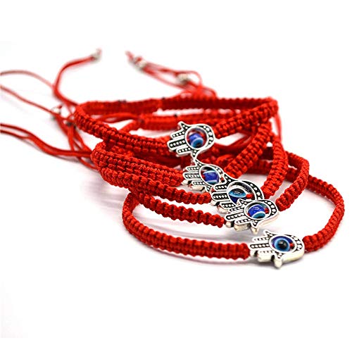 Menglina Unisex Handmade Braided Rope Lucky Red String Bracelet Hamsa Evil Eye Charm Bracelet For Women Peaceful Adjustable Couple Bracelets #TOP3