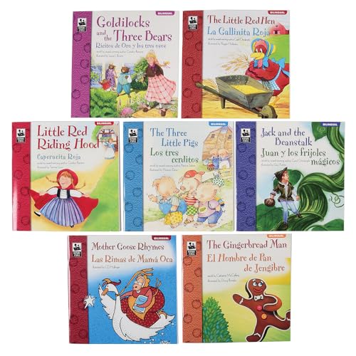 Constructive Playthings Classic Children’s Story Book Set, Bilingual Childrens Books for Babies in English and Spanish, Softcover, Hands on Learning, Early Childhood Classroom Supplies, All Ages