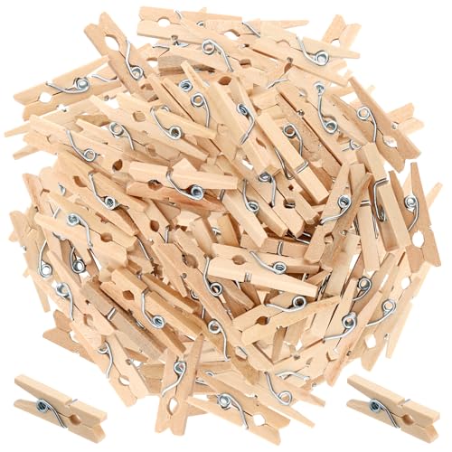SINJEUN Lot de 800 mini pinces à linge en bois naturel pour accrocher du papier photo, petites pinces à linge pour photos murales, décoration d'intérieur,...