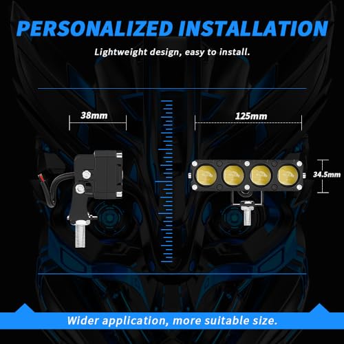 Daconovo 2PCS de luz para motocicleta refletores LED de cor dupla farol alto/baixo farol off-road pa