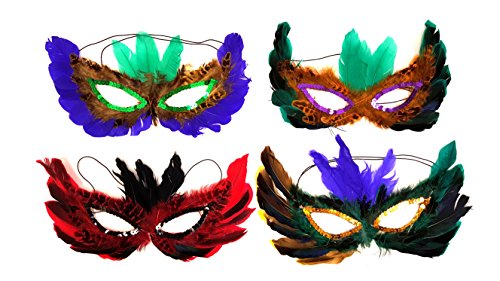 Dondor Feather Masks, Masquerade Ball Masks 12 Pack (Feather Masks) #TOP2