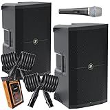 (2) Mackie Thump212XT 1,400-watt 12-inch Powered Speaker with Bluetooth Streaming, Feedback Eliminator, Music Ducking, Dual TRS/XLR Bundle with EMB XLR, Microphone, Gravity Magnet Package