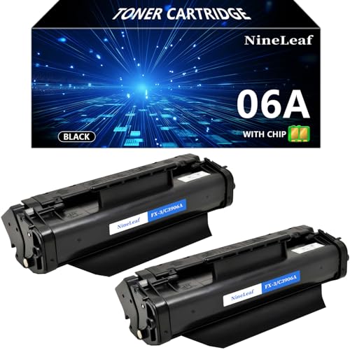NineLeaf C3906A Compatible Black Toner Cartridge Replacement for HP 06A use with Laser Jet 5L Xtra 5L-FS 6L 6Lse 6Lxi 3100 3100Se 3100Xi 3150 3150Se 3150xi Printers, 2PCS