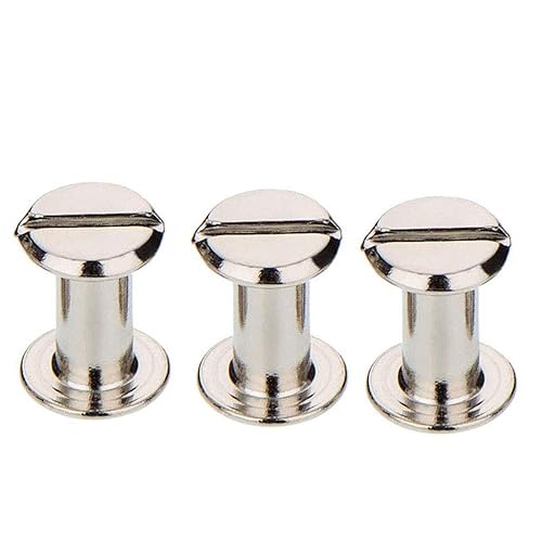 Miniatura 4 de Chicago Tornillos de encuadernación Tornillo de cuero para clavos, botón de remache sólido para cinturón, color plateado M5x1/4, 3/8, 1/2, 9/16