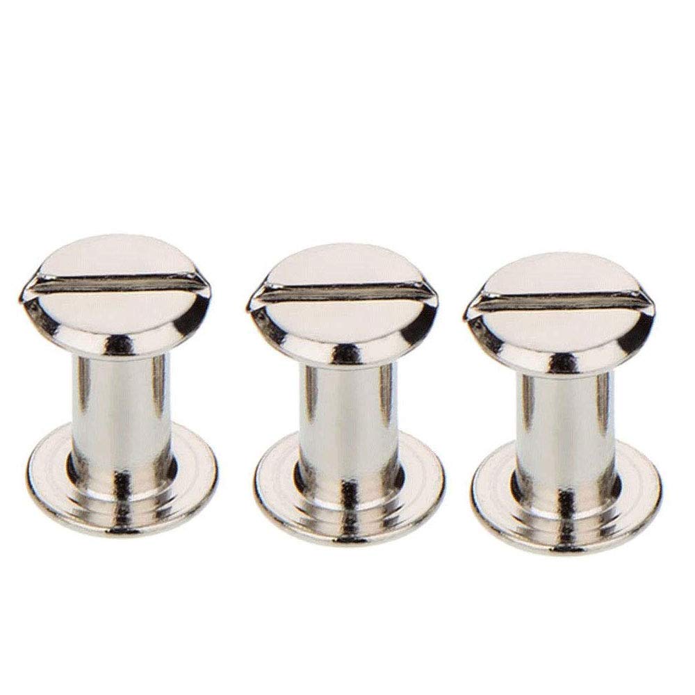 50 Sets Screw Post Metal Chicago Screws Binding Screw Leather Screw Nail Rivet Button Solid Belt Tack Screw (Silvery, M5x10 mm)-picture-20