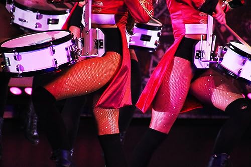 Women's Fishnet Stockings & Sheer Tights Match Sets Plus Size Sparkly Rhinestone Pantyhose4