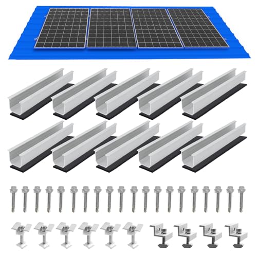 Solar Panel Mounting Brackets, Roof Mount Kit, Rails and Clamps Included for Thickness...