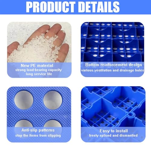 Pallet di plastica per stoccaggio del seminterrato, pallet annidabile impermeabile leggero per il garage ed il supermercato.