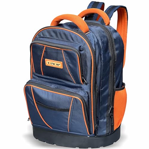 Image of BOLTWORK Tool Backpack with Hard Base Bag Heavy Nylon 2100 Denier Pro Quality 51 Pockets Perfect for Tradesman 1% of Sale Value Will Be Donated to Hospital Sheffield