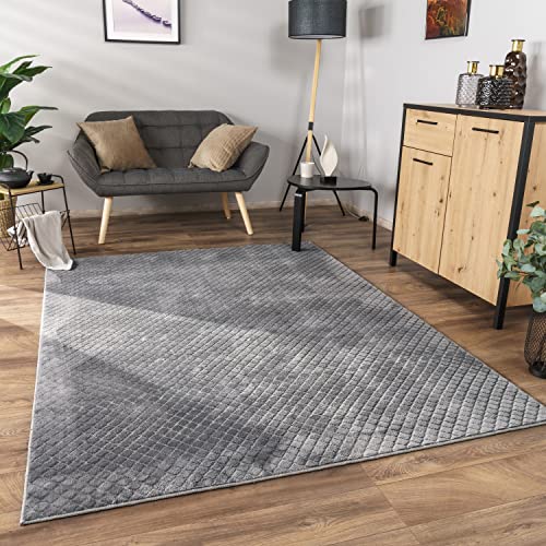 Paco Home Teppich Wohnzimmer Schlafzimmer Kurzflor Skandinavisches Boho Design Geometrisches Rauten...
