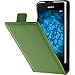 Produktbild PhoneNatic Kunst-Lederhülle kompatibel mit Sony Xperia E1 - Flip-Case grün + 2 Schutzfolien