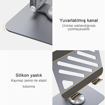 Voltix Tablet Standı 360° Dönebilen Tablet Tutucu Katlanabilir Alüminyum Tablet ve Telefon Standı