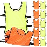 iplusmile 12 Stück Atmungsaktive Waschbare Fußball Trainingswesten aus Polyester Leicht...