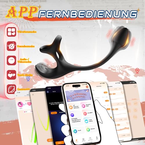 Anal Vibrator Prostata Stimulation Männer mit Penisring Sex Spielzeug für die männer Anal Dildo Analplug Analvibratoren für Mann Anal Plug Vibratorensets für Männer mit 9 Vibrationsmodi (APP-Version)