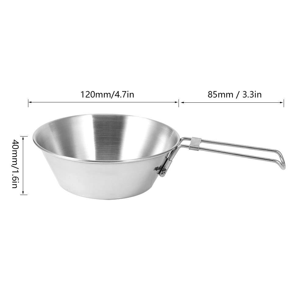 NYSUZHOUJI Stainless Steel Folding Portable Picnic Bowl Camping Cookware Utensils for Outdoor Use