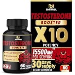 Test Booster for Men - 60 Capsules - 15500Mg Per Serving with Tribulus Terrestris, Ashwagandha Root & Tongkat Ali - 30 Day Supply