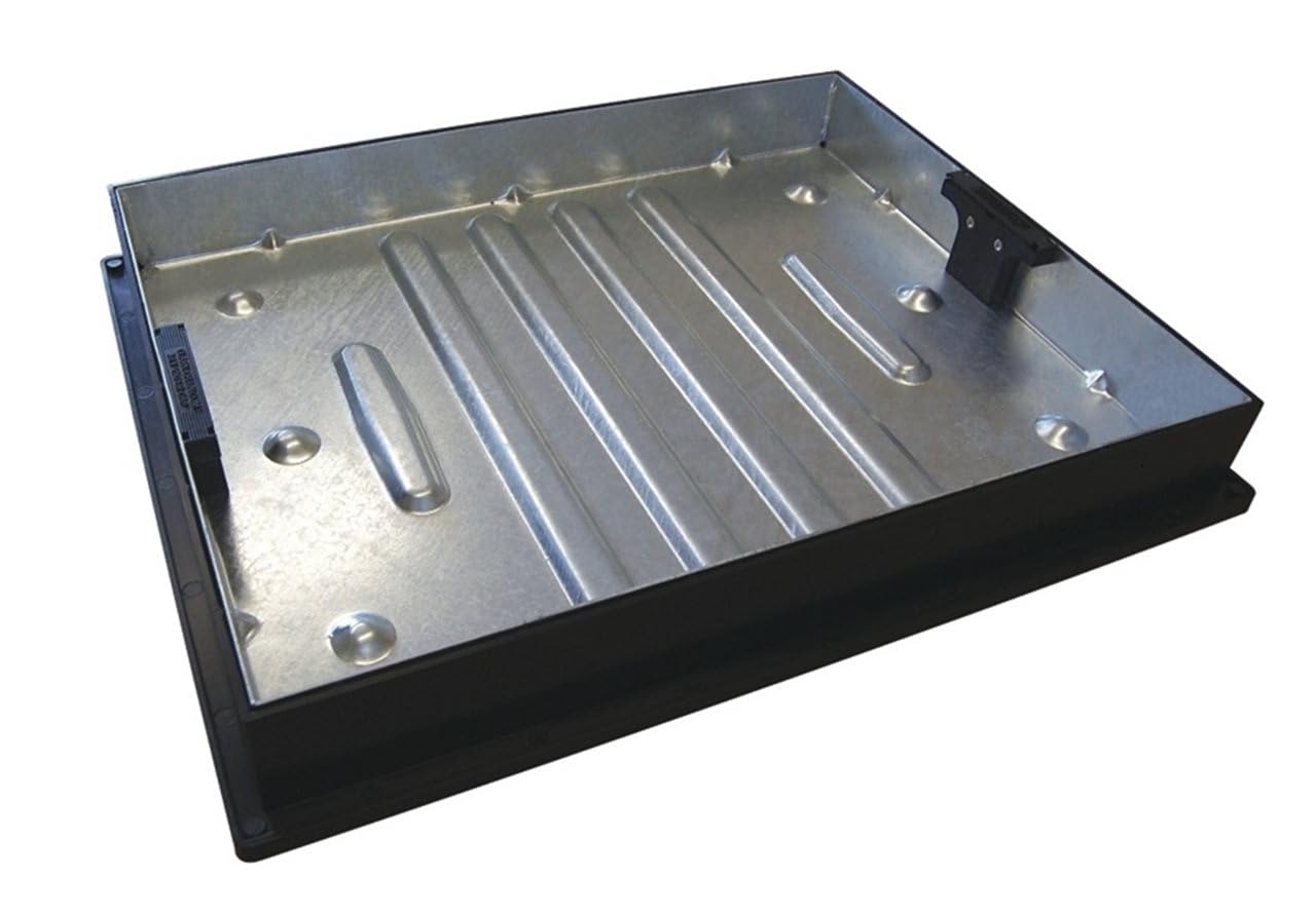 Aston Building Supplies Ltd Silver Clark Drain Cd790r/80 10 Ton | 80Mm Recessed Block Paving Manhole Cover (Overall Size Including Frame Is 695Mm X 545Mm X 96Mm)