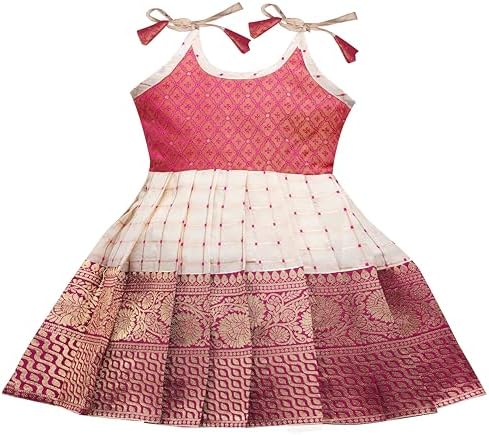 Baby Girl's Pattu Pavadi Tapeta Silk Readymade Frock