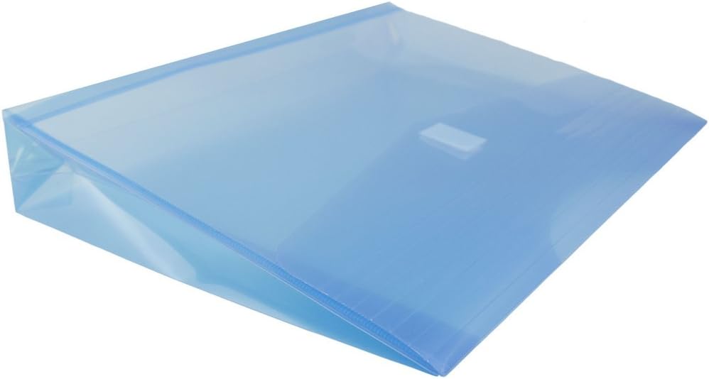 JAM Paper Plastic Envelopes with Hook & Loop Closure - 2" Expansion - Letter Booklet - 9 3/4" x 13" - Blue - 12/Pack